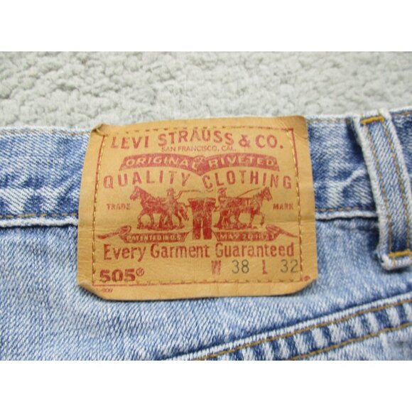 VTG Y2K Levi's Jeans Men's 38x32 Blue 505 Regular Straight Leg Denim Pants - Picture 9 of 9